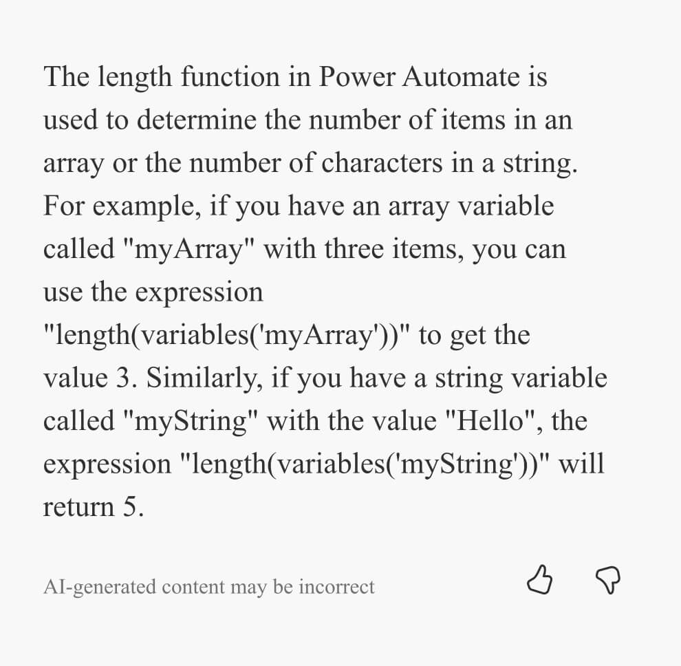 Example answer of Copilot