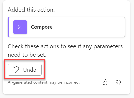 Undo option in Copilot