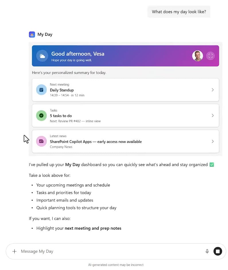 Inline view - Sharepoint Copilot Apps