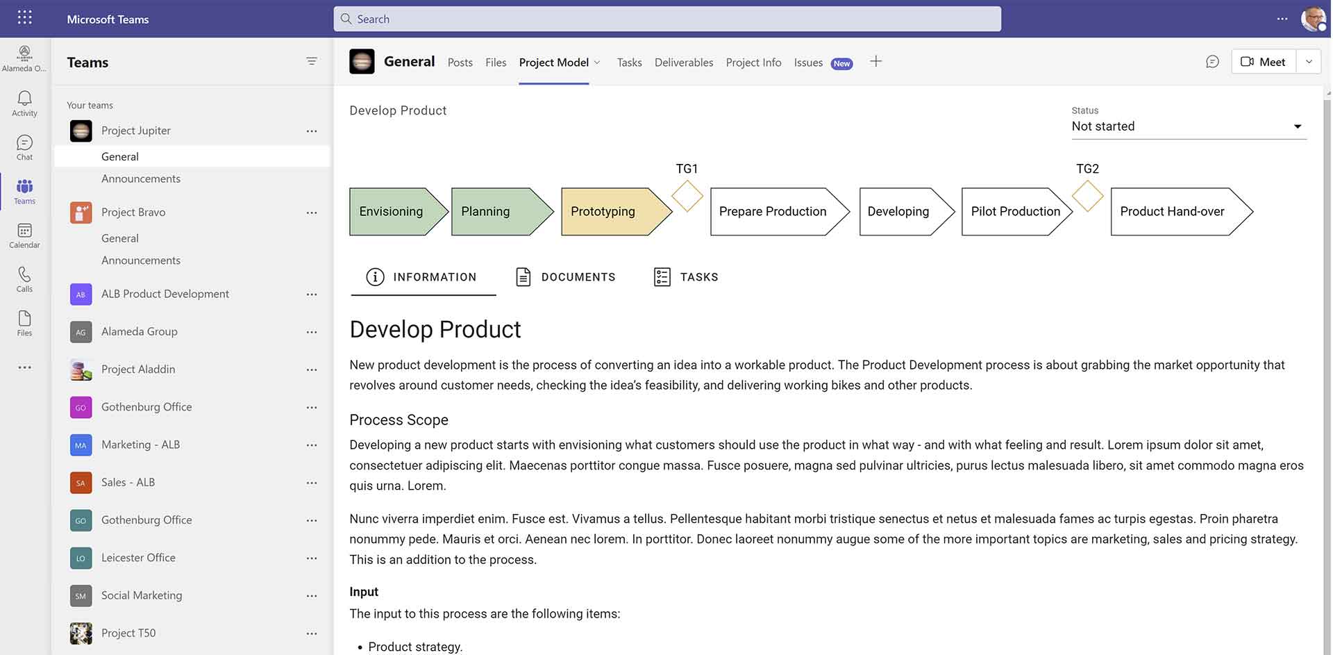 Bild 4 - Projektfortschritt in Microsoft Teams
